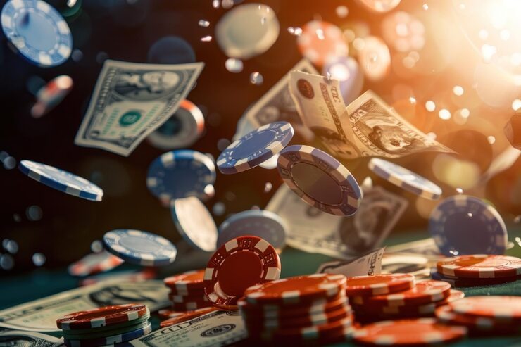 Live dealer studio with multiple camera angles showing blackjack table